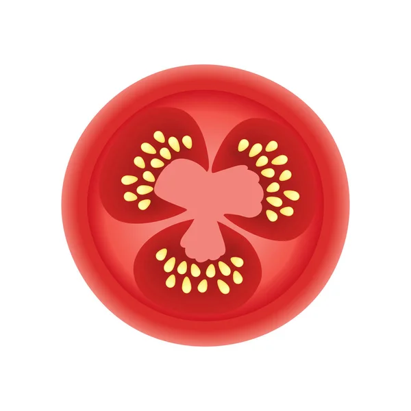 Half Tomato Icon Flat Isolated — Stock vektor