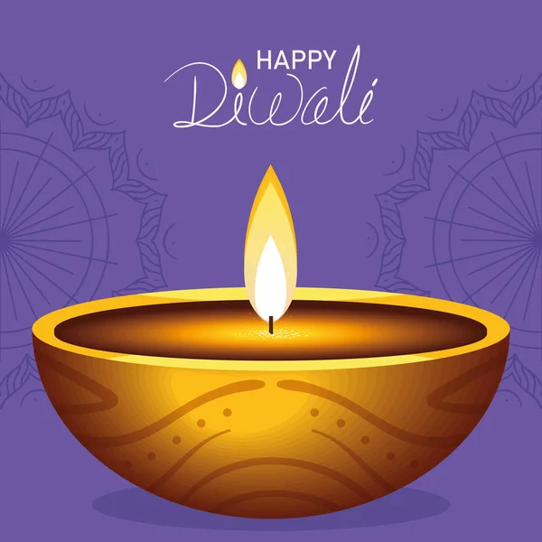 Feliz Diwali Estilo Tarjeta Felicitación — Archivo Imágenes Vectoriales