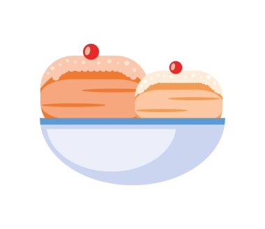 donuts Hanuka simgesi izole edilmiş biçimi