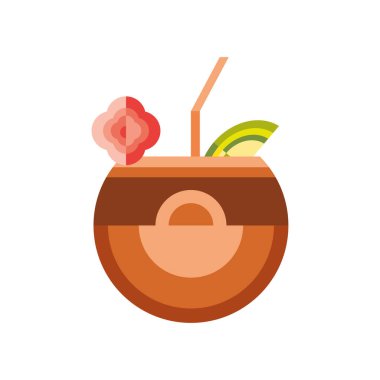 Hindistan cevizi kokteyli geometrik simgesi izole edilmiş biçim