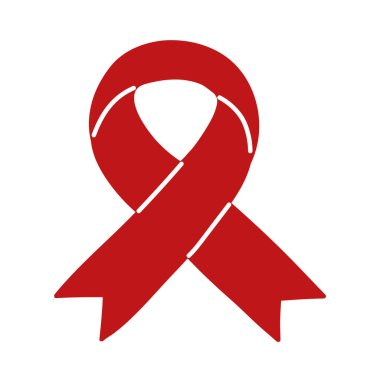 kırmızı kurdele AIDS simgesi izole edildi