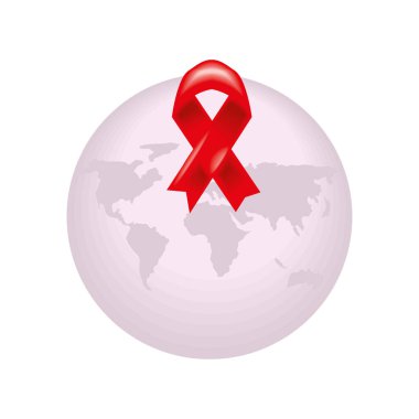 Dünya kurdele AIDS ikonu izole edilmiş stil