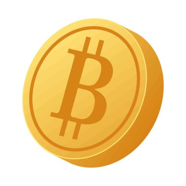 Kripto para birimi bitcoin simgesi izole edildi