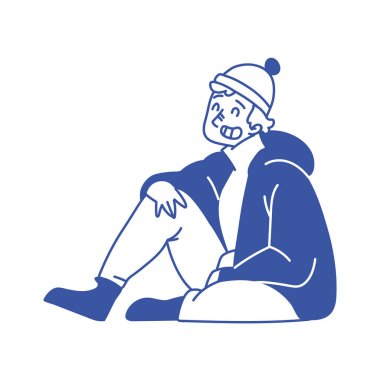 Sıcak giysili adam izole edilmiş.