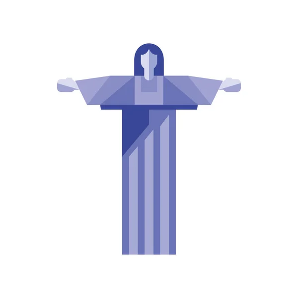 Cristo Redentor Ícone Geométrico Estilo Isolado —  Vetores de Stock