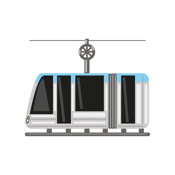 トラム輸送アイコン隔離スタイル — ストックベクタ