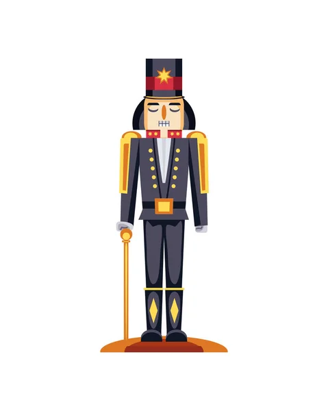 Nutcracker Character Icon Isolated Style — Stock Vector