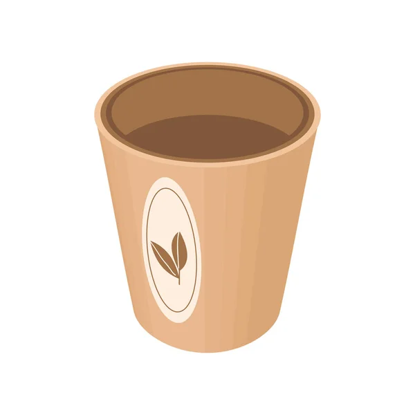 Isometric Take Away Cup Sustainable Living Icon — Stock Vector