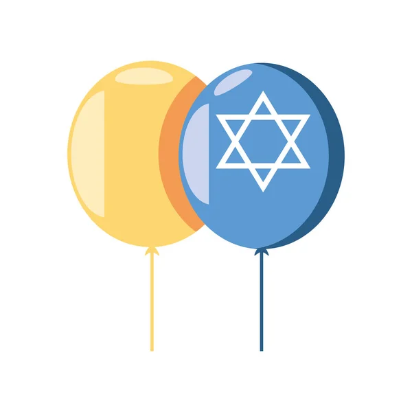 Balões Celebração Hanukkah Ícone Estilo Isolado — Vetor de Stock