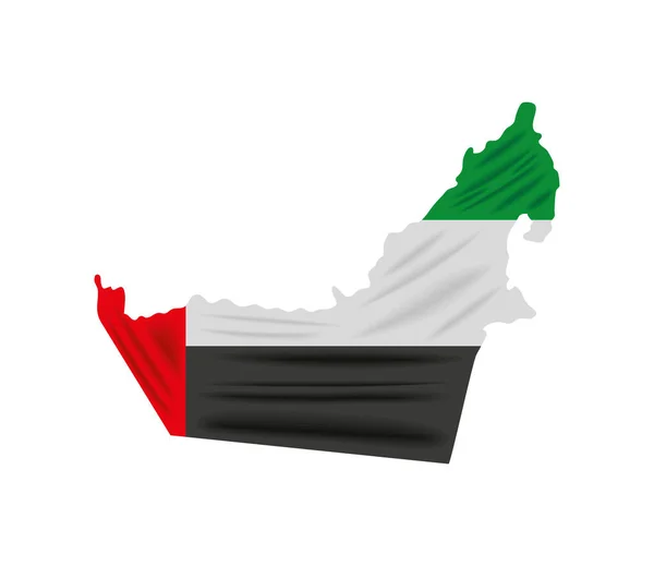 Bandiera Emirati Arabi Uniti Stile Icona Mappa Isolato — Vettoriale Stock