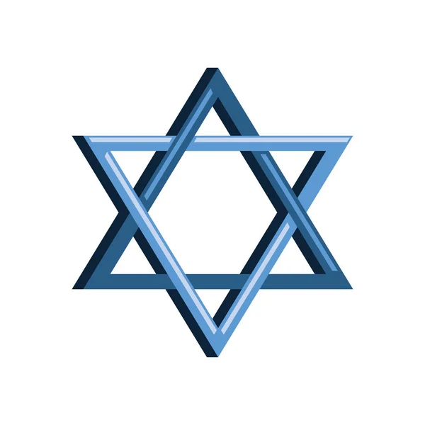 Star David Jewish Hanukkah Icon Isolated — Stock Vector