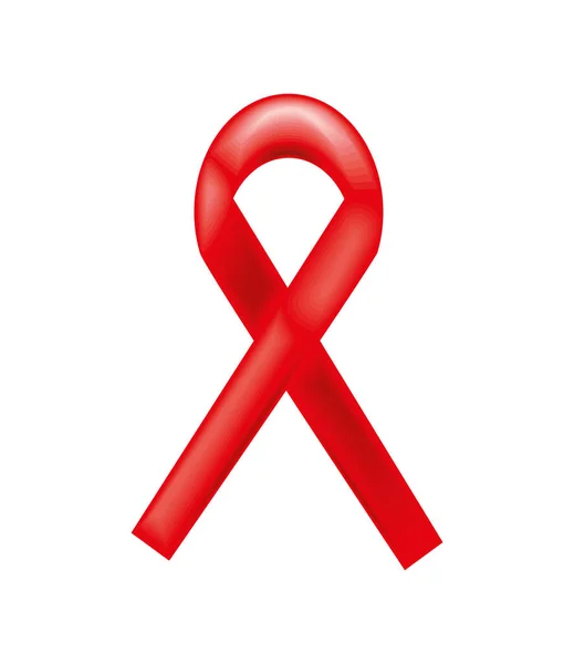 Red Ribbon Aids Icon Isolated Style — Stock Vector