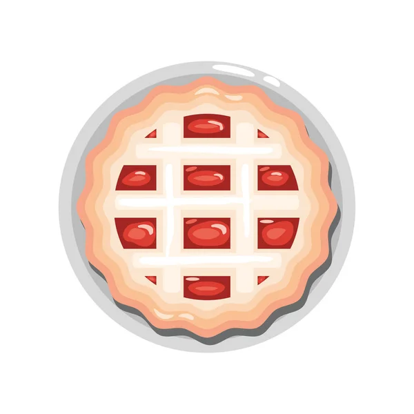 Gâteau Icône Dessert Style Isolé — Image vectorielle