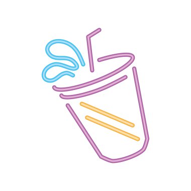 Soda neon gıda ikonunu izole et