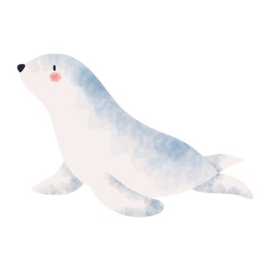 Deniz Köpeği kış ikonu izole edilmiş stil