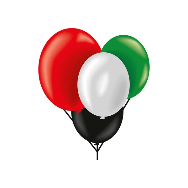 Balões Com Ícone Cor Bandeira Dos Emirados Árabes Unidos Estilo —  Vetores de Stock