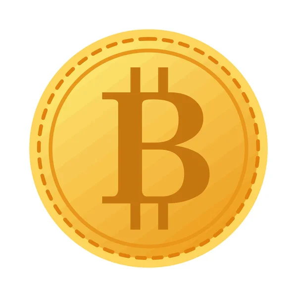 Bitcoin Cryptogeld Munt Pictogram Geïsoleerd — Stockvector