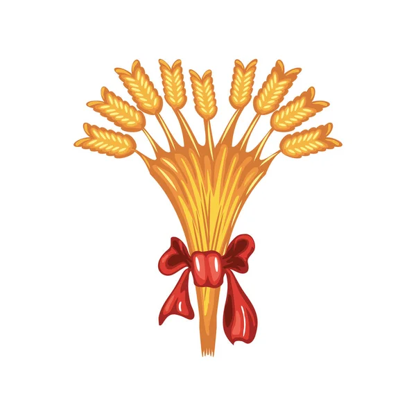 弓のアイコンが孤立したスタイルの小麦のスパイク — ストックベクタ