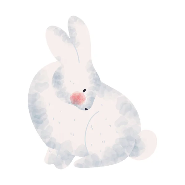 Kaninchen Winter Tier Ikone Isoliert Stil — Stockvektor