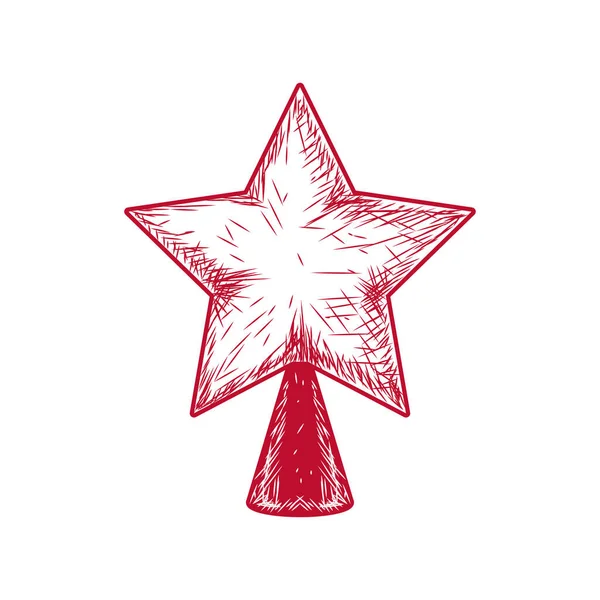 Estrella Icono Navidad Estilo Aislado — Vector de stock