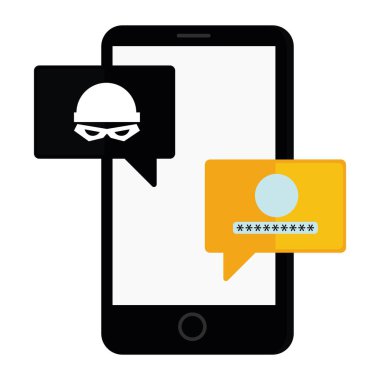 akıllı telefon parolası siber güvenlik simgesi