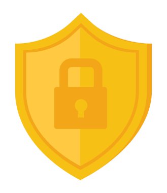 kalkan ve asma kilit siber güvenlik simgesi