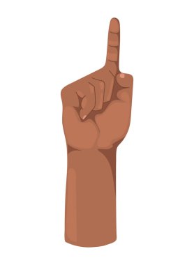 afro el kaldırılmış indeks simgesi izole edildi