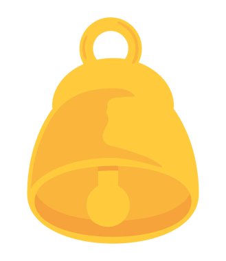 Altın çan dekorasyon simgesi izole edildi