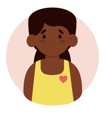 Tatlı afro kız avatar ikonu izole