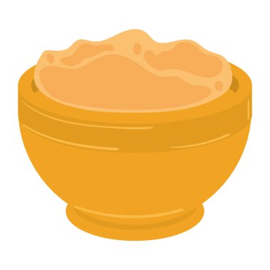 Bir kase simgesinde izole edilmiş yiyecek