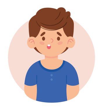şaşırmış çocuk avatar simgesi izole