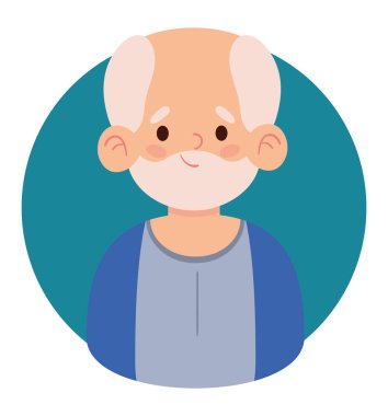 Yaşlı adam avatar simgesi izole