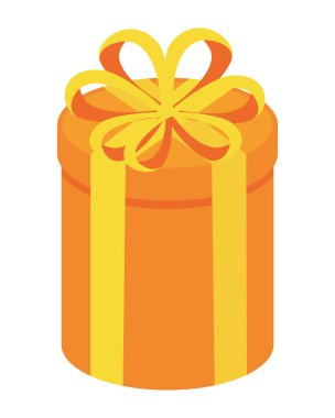 sarı hediye kutusu simgesi izole edildi