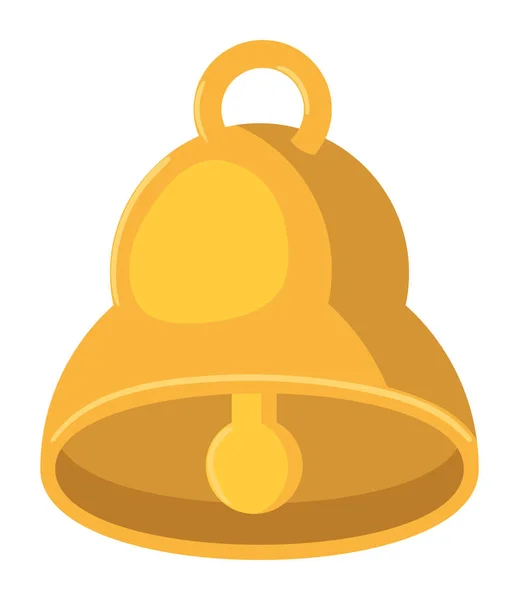 Christmas Gold Bell Icon Isolated — Stock Vector