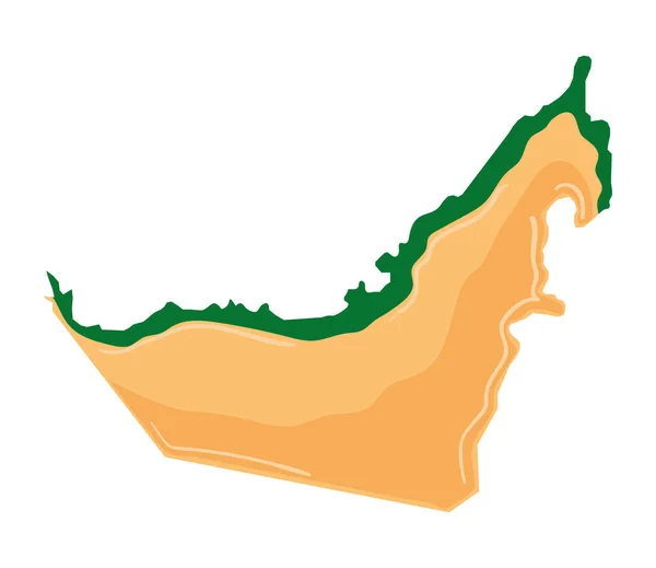 Χάρτης Ηνωμένων Αραβικών Εμιράτων Εικονίδιο Απομονωμένο Στυλ — Διανυσματικό Αρχείο