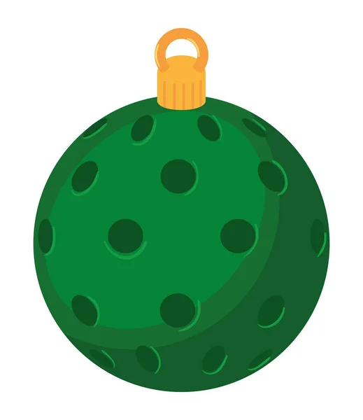 Christmas Green Ball Icon Isoliert — Stockvektor