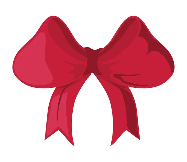 Red Bow Decoration Icon Isolated — Stock Vector