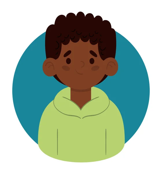 African Boy Avatar Icon Isolated — Stock Vector