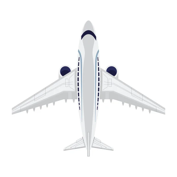 Bovenaanzicht Vliegtuig Plat Pictogram — Stockvector