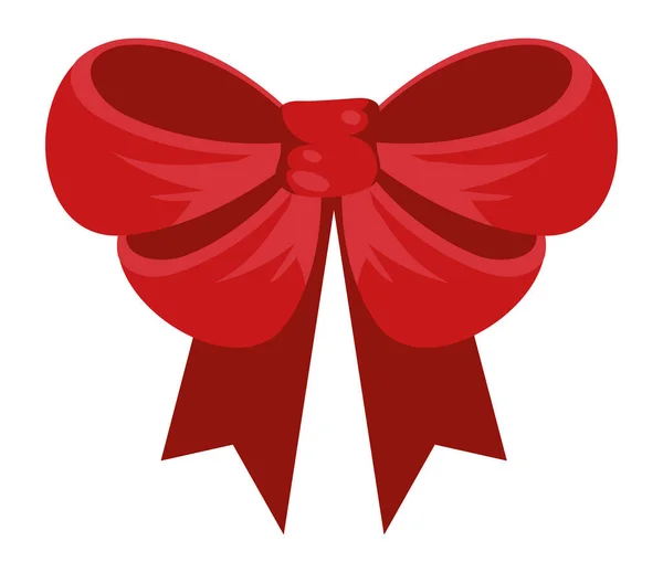 Roter Geschenkbogen Ikone Isoliert — Stockvektor
