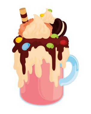 Kurabiye simgesi izole edilmiş milkshake