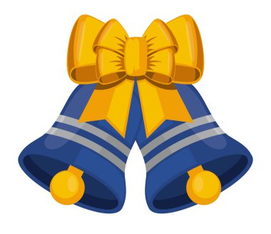 Çanlar mavi Noel simgesi izole edildi