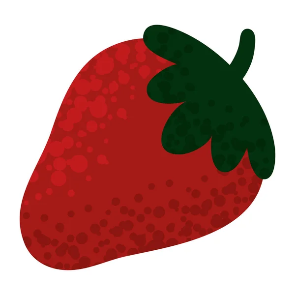 Icône Fruits Fraise Style Isolé — Image vectorielle