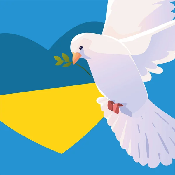비둘기와 우크라이나 전쟁없음 관련된 — 스톡 벡터