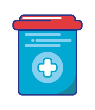 ilaç kabı çizgi film düz simge biçimi