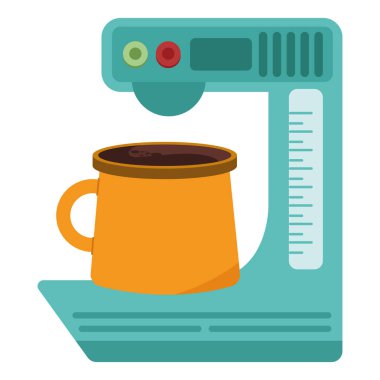 Kahve makinesi ve kupa simgesi izole edilmiş