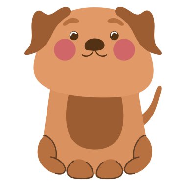 karikatür köpek simgesi izole edildi