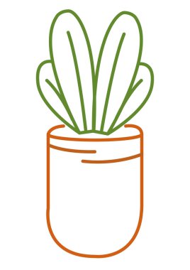 Bir saksı bahçe ikonu doğrusal biçiminde bitki