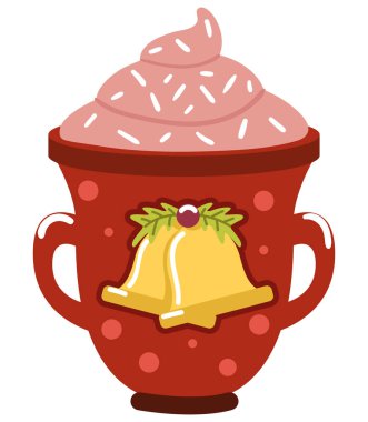 Sıcak kakao Noel kupası ikonu izole edildi