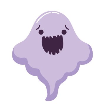 Tatlı, ürkütücü hayalet simgesi izole